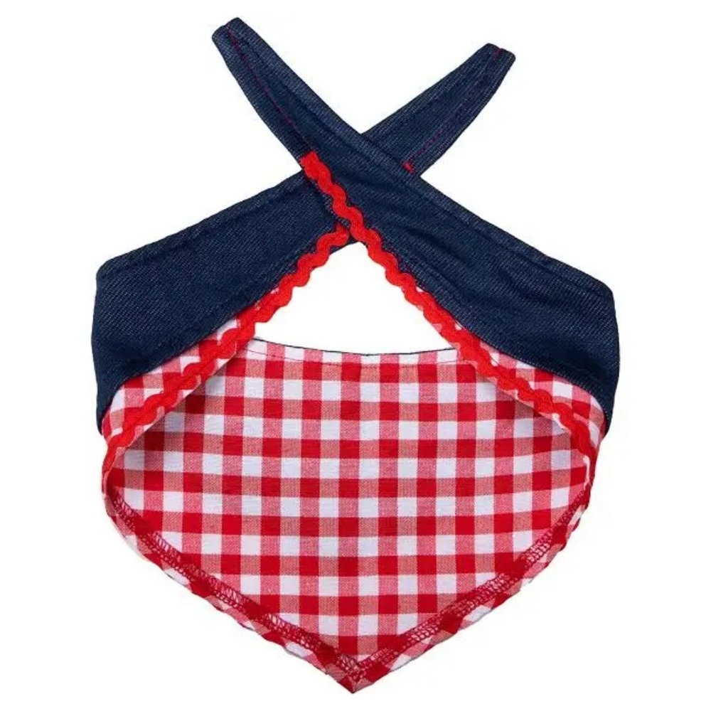 💙❤️ Doggy Parton Dog Bandana Pet Medium Large Dolly Western Denim - Picture 8 of 12